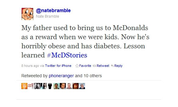 #MCDonaldStories - funny hashtag fial