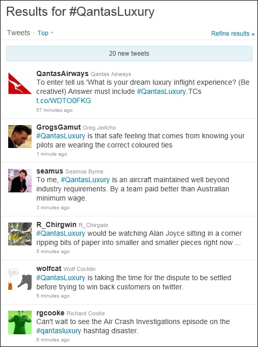 #QantasLuxury another hashtag fail