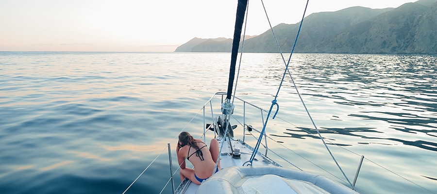 Girl on a boat