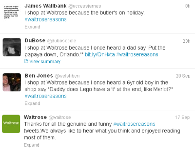 #Waitrosereasons - turning from fail to success